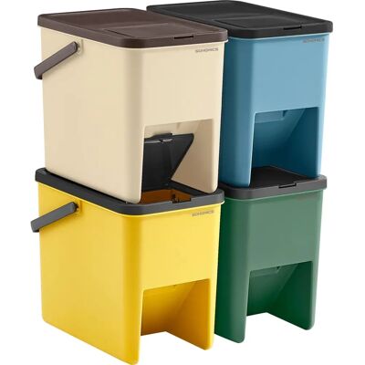 Songmics - 4x20L - Impilabile - Coperchio aperto - Bidone Songmics - 4x20L - Impilabile - Coperchio aperto - Bidone