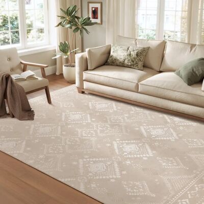 SONGMICS HOME Beigebrauner Boho-Teppich - Rutschfest, Waschbar, 200B x 290L cm SONGMICS HOME Beigebrauner Boho-Teppich - Rutschfest, Waschbar, 200B x 290L cm