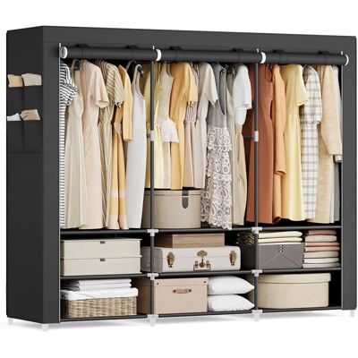 Armoire portable noire SONGMICS avec 2 barres de suspension - Wardrobe - Publicité Armoire portable noire SONGMICS avec 2 barres de suspension - Wardrobe - Publicité
