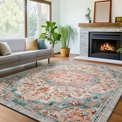 SONGMICS HOME Vintage-Teppich - Aquamarinblau - 80B x 150L cm SONGMICS HOME Vintage-Teppich - Aquamarinblau - 80B x 150L cm