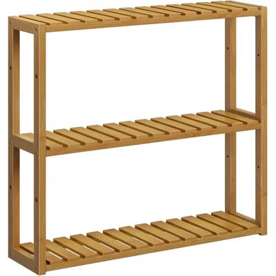 Songmics - Bamboo 3-Tier - Pared/Suelo - Estantería de almacenamiento Songmics - Bamboo 3-Tier - Pared/Suelo - Estantería de almacenamiento