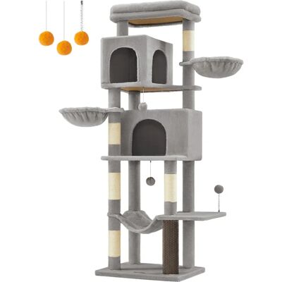 FEANDREA - Rbol para Gatos - 175 cm - Gris - Cat Tree FEANDREA - Rbol para Gatos - 175 cm - Gris - Cat Tree