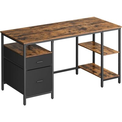 VASAGLE - Escritorio - 60 x 140 x 76 cm - 3 estantes - 2 cajones VASAGLE - Escritorio - 60 x 140 x 76 cm - 3 estantes - 2 cajones