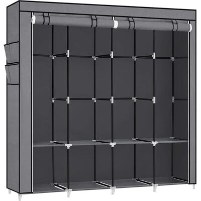 Songmics - Portable Fabric Wardrobe - 4 Hanging Bars - 4 Side Pockets - Wardrobe Songmics - Portable Fabric Wardrobe - 4 Hanging Bars - 4 Side Pockets - Wardrobe