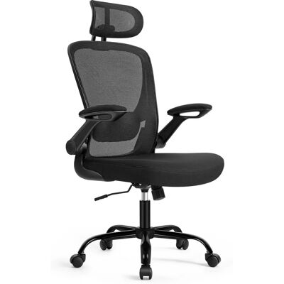 Songmics - Silla de Escritorio de Malla - Ergonómica, 53 cm de asiento - Silla de oficina Songmics - Silla de Escritorio de Malla - Ergonómica, 53 cm de asiento - Silla de oficina