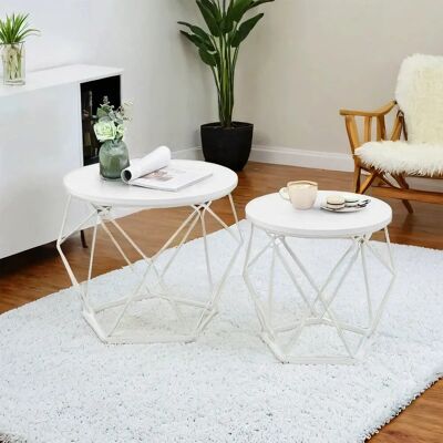 VASAGLE Rund Couchtisch, 2er Set - Wohnzimmertisch VASAGLE Rund Couchtisch, 2er Set - Wohnzimmertisch