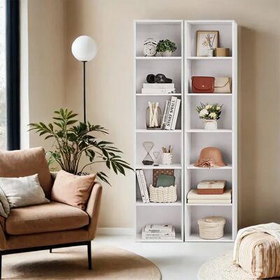 VASAGLE Bookshelf with 6 Shelves - Bookshelf for Home Office, White VASAGLE Bookshelf with 6 Shelves - Bookshelf for Home Office, White