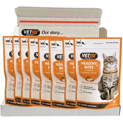 VetIQ - Healthy Bites Hairball Remedy - 65g - Pack of 8 - Pet Supplement VetIQ - Healthy Bites Hairball Remedy - 65g - Pack of 8 - Pet Supplement