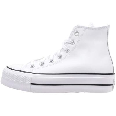 Converse Chuck Taylor All Star Lift Læder Høj - hvid/sort/hvid Converse Chuck Taylor All Star Lift Læder Høj - hvid/sort/hvid