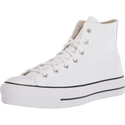 Converse Chuck Taylor All Star Lift Clean Leather Ox W - hvid/sort/hvid Converse Chuck Taylor All Star Lift Clean Leather Ox W - hvid/sort/hvid