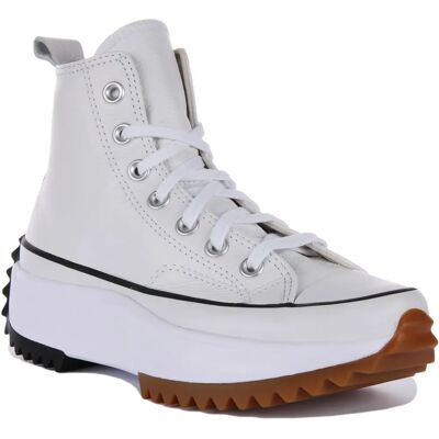 Converse A04293C Leather Platform Sneakers - High Top, White Converse A04293C Leather Platform Sneakers - High Top, White
