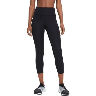 Leggings corti Nike Dri FIT Fast da donna - Pantaloni sportivi neri/Argento riflettente Leggings corti Nike Dri FIT Fast da donna - Pantaloni sportivi neri/Argento riflettente
