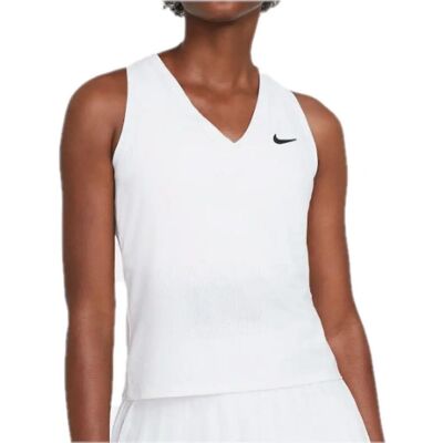 Canotta Nike Bianca Dri-FIT Victory - Taglio aderente - Traspirante Canotta Nike Bianca Dri-FIT Victory - Taglio aderente - Traspirante
