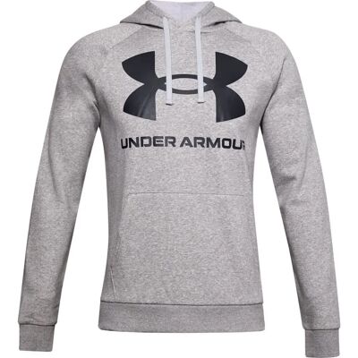 Felpa con cappuccio Under Armour Rival Big Logo - Grigia, Manica Lunga Felpa con cappuccio Under Armour Rival Big Logo - Grigia, Manica Lunga