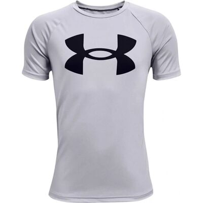 Under Armour Grijze Tech Big Logo Jongens T-Shirt - T-Shirt Under Armour Grijze Tech Big Logo Jongens T-Shirt - T-Shirt