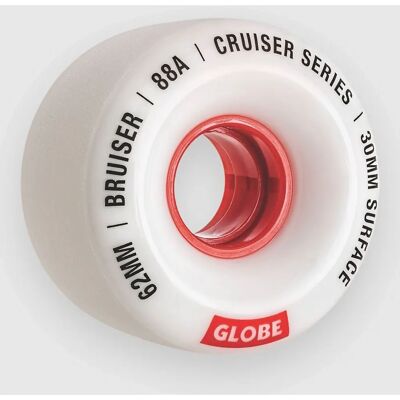 Globe Bruiser Cruiser Skateboard Rad 62 mm Weiß/Rot - Skateboard Rad Globe Bruiser Cruiser Skateboard Rad 62 mm Weiß/Rot - Skateboard Rad
