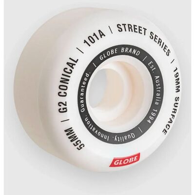 Globe G2 Conical Street Skateboard Rad - 53mm Weiß Globe G2 Conical Street Skateboard Rad - 53mm Weiß