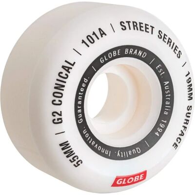 Globe G2 Conical Street Skateboard Wheel White - Skateboard Wheel Globe G2 Conical Street Skateboard Wheel White - Skateboard Wheel