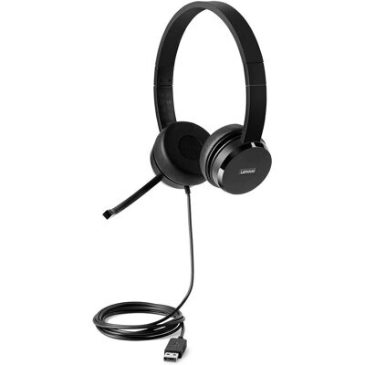 Auriculares Lenovo 4XD0X88524 - Negros, con cable, Centro de llamadas Auriculares Lenovo 4XD0X88524 - Negros, con cable, Centro de llamadas