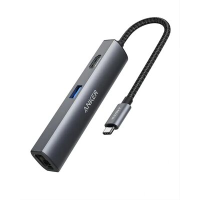 Anker Szary 5-w-1 USB-C Hub z 4K HDMI & Ethernet Anker Szary 5-w-1 USB-C Hub z 4K HDMI & Ethernet