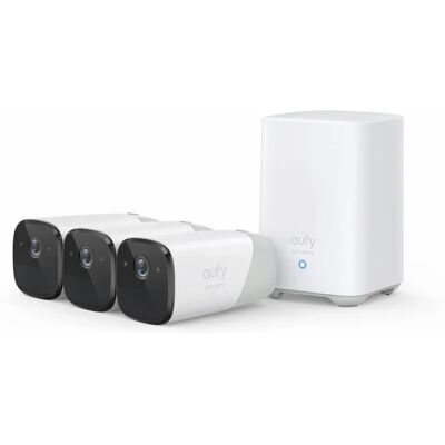 Eufy eufyCam 2 Pro 3-Cam Kit Bullet IP security camera Indoor outdoor 2K - White - Security Camera System Eufy eufyCam 2 Pro 3-Cam Kit Bullet IP security camera Indoor outdoor 2K - White - Security Camera System