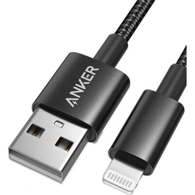Anker - 331 Premium Nylon USB-A to Lightning Cable - 6 ft - Cabo Anker - 331 Premium Nylon USB-A to Lightning Cable - 6 ft - Cabo