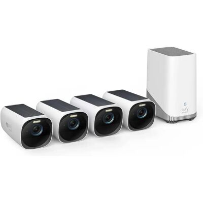Kit di 4 telecamere Eufy Security S330 - Visione notturna, Energia solare, Riconoscimento facciale AI Kit di 4 telecamere Eufy Security S330 - Visione notturna, Energia solare, Riconoscimento facciale AI