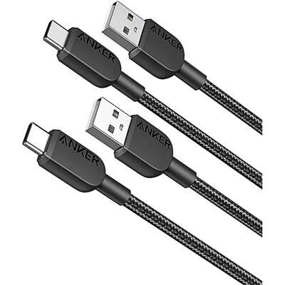Cabo USB da Anker - Pacote com 2 - 3 pés - USB A para USB C - Carregamento rápido Cabo USB da Anker - Pacote com 2 - 3 pés - USB A para USB C - Carregamento rápido