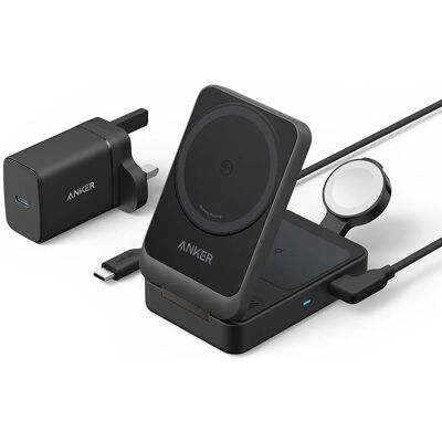 Anker MagGo Wireless Charging Station - Foldable 3-in-1 - Black Stone Anker MagGo Wireless Charging Station - Foldable 3-in-1 - Black Stone