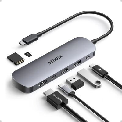 Anker USB-C Hub - Adaptador USB Multi-Port 7 em 1 Anker USB-C Hub - Adaptador USB Multi-Port 7 em 1