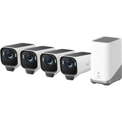 Sistem de camere wireless 4K Eufy Security S3 Pro - Alimentat cu panou solar - Alb/Gri - Supraveghere exterioară Sistem de camere wireless 4K Eufy Security S3 Pro - Alimentat cu panou solar - Alb/Gri - Supraveghere exterioară