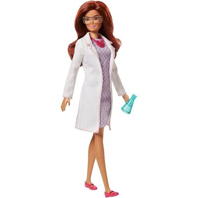 Barbie Scientist Docka, Blått Hår, Färgblox Klänning, Laboratoriejacka & Flats, Mikroskop Tillbehör (HCN11) Barbie Scientist Docka, Blått Hår, Färgblox Klänning, Laboratoriejacka & Flats, Mikroskop Tillbehör (HCN11)