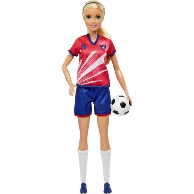 Mattel Barbie Je Peux Être Joueur de Football - Uniforme Vert et Rouge Poupée Mattel Barbie Je Peux Être Joueur de Football - Uniforme Vert et Rouge Poupée