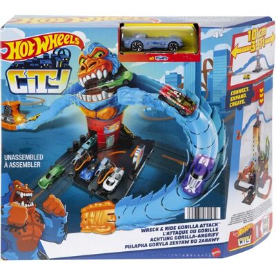 Hot Wheels City Atak Goryla - Pojazd i Tor Hot Wheels City Atak Goryla - Pojazd i Tor