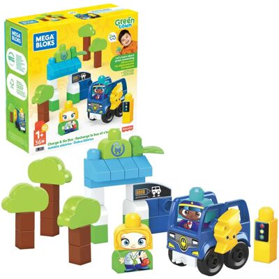 Mega Bloks Green Town Electric Car Outing Charging Stand Set - Building Toy Mega Bloks Green Town Electric Car Outing Charging Stand Set - Building Toy