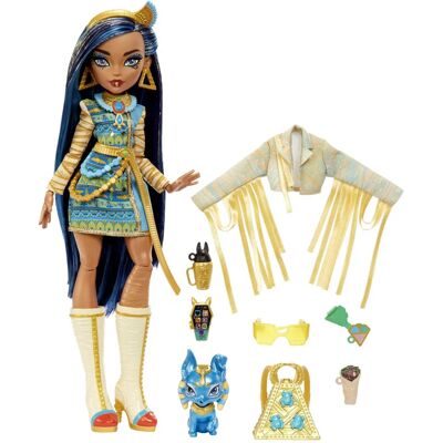 Mattel Monster High Bambola Con Animale Domestico - Cleo de Nile (HHK54) Mattel Monster High Bambola Con Animale Domestico - Cleo de Nile (HHK54)