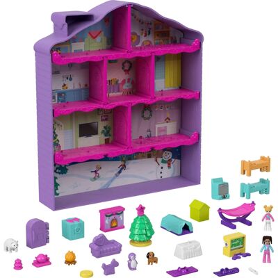 Calendrier de l'Avent Hivernal Polly Pocket - Maison de Poupée & Surprises Calendrier de l'Avent Hivernal Polly Pocket - Maison de Poupée & Surprises