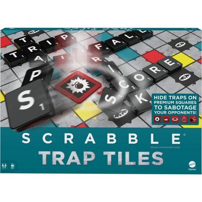 Mattel Scrabble Fällplattor - Familjespel med fällor, utlösartavlor Mattel Scrabble Fällplattor - Familjespel med fällor, utlösartavlor