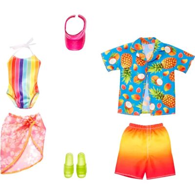 Ensemble Mode Barbie & Ken - Vêtements & Accessoires Plage - Publicité Ensemble Mode Barbie & Ken - Vêtements & Accessoires Plage - Publicité