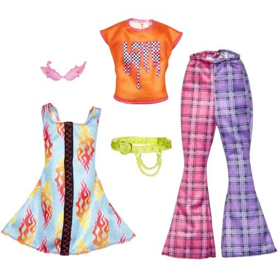 Mattel Barbie: Conjunto de roupas 2 peças - Tema roqueiro - Acessórios para bonecas Mattel Barbie: Conjunto de roupas 2 peças - Tema roqueiro - Acessórios para bonecas