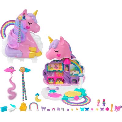 Polly Pocket Rainbow Unicorn Salon Playset (HKV51) Polly Pocket Rainbow Unicorn Salon Playset (HKV51)