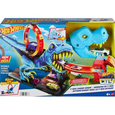 Hot Wheels City HKX42 T-Rex Chomp Down Set di gioco - veicolo/track Hot Wheels City HKX42 T-Rex Chomp Down Set di gioco - veicolo/track