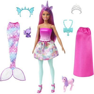 Barbie Dreamtopia-outfit med ombré-top (HLC28) Barbie Dreamtopia-outfit med ombré-top (HLC28)