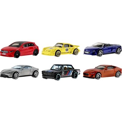 Conjunto de 6 carros da cultura europeia Hot Wheels HLK51 Conjunto de 6 carros da cultura europeia Hot Wheels HLK51