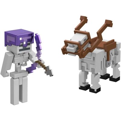 Figura de brinquedo infantil Minecraft HMD60 - Esqueleto e Cavalo armadilha Figura de brinquedo infantil Minecraft HMD60 - Esqueleto e Cavalo armadilha