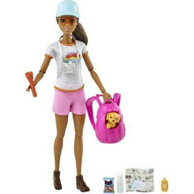 Barbie Brünette Wanderpuppe - Outdoor-Abenteuer - Puppe Barbie Brünette Wanderpuppe - Outdoor-Abenteuer - Puppe