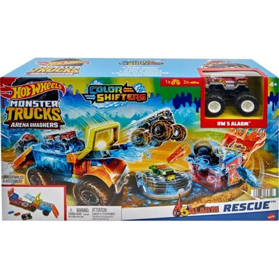 Hot Wheels Monster Trucks Arena Smashers Colour Shifters 5-Alarm Rescue Playset (HPN73) Hot Wheels Monster Trucks Arena Smashers Colour Shifters 5-Alarm Rescue Playset (HPN73)