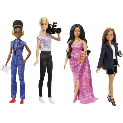 Mattel Barbie Carrières Femmes dans le Cinéma Ensemble de 4 Poupées - Publicité Mattel Barbie Carrières Femmes dans le Cinéma Ensemble de 4 Poupées - Publicité