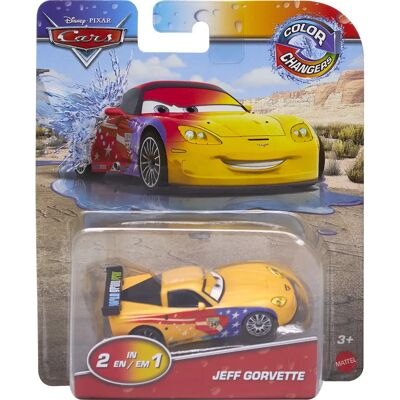 Voiture changeur de couleur Disney Pixar Cars Jeff Gorvette - Échelle 1:55 - Publicité Voiture changeur de couleur Disney Pixar Cars Jeff Gorvette - Échelle 1:55 - Publicité