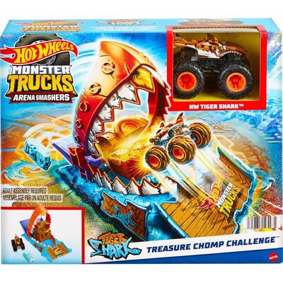 Hot Wheels Monster Trucks Arena Smashers Inträdesutmaning - Tiger Shark Treasure Chomp Utmaning Hot Wheels Monster Trucks Arena Smashers Inträdesutmaning - Tiger Shark Treasure Chomp Utmaning